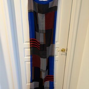 Carlisle Blue and Black Geometric Scarf